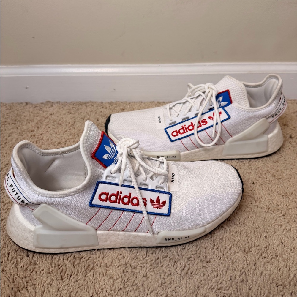 Adidas White and Blue Sneakers